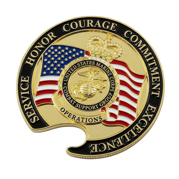Gold United States Marine Corps military bottle opener