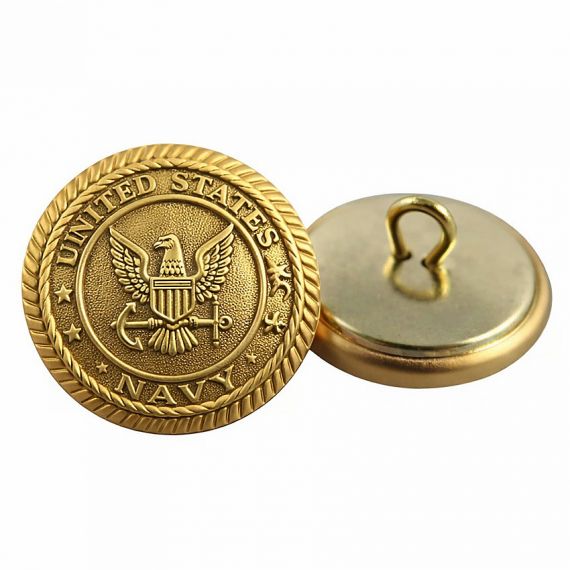 Gold plated Navy eagle metal uniform button