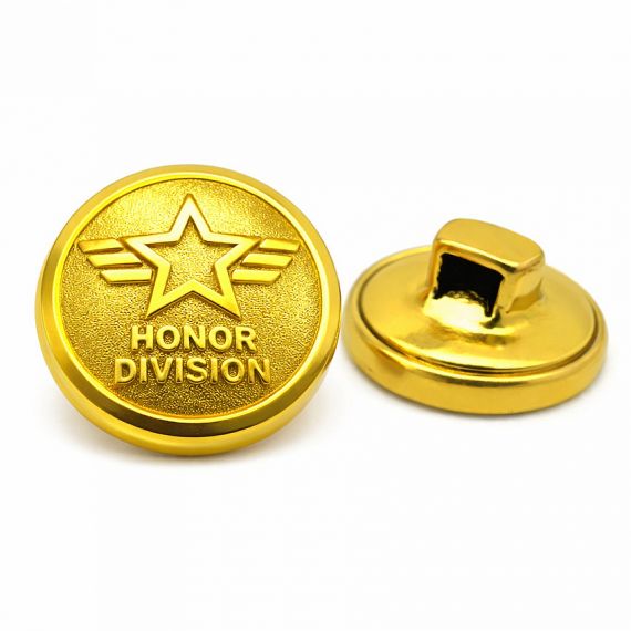Gold Honor Division brass military button for uniform