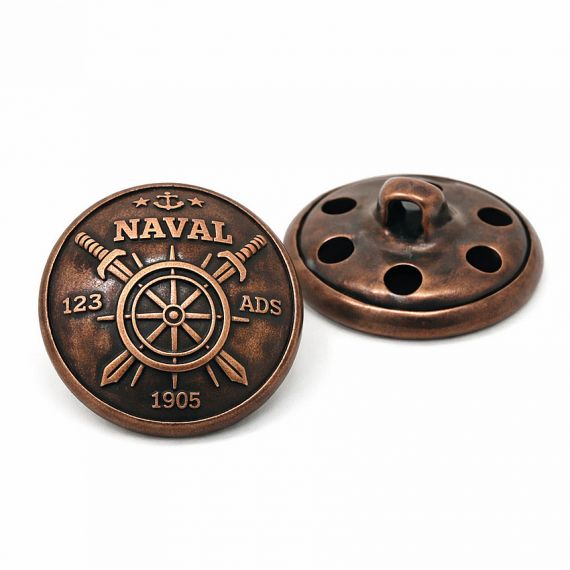 Antique copper Naval brass button for uniforms