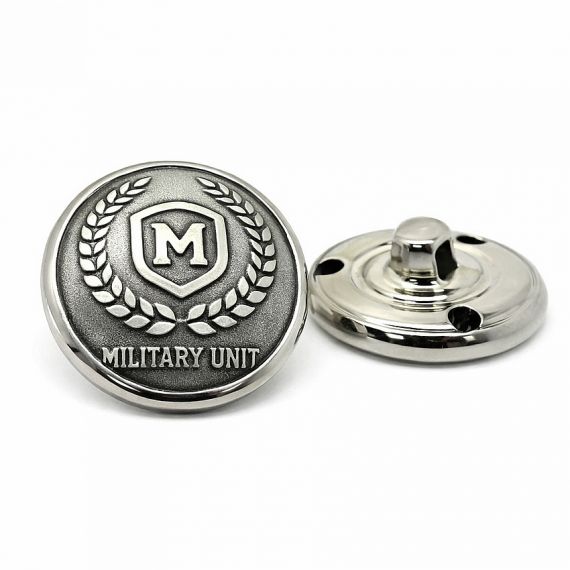 bulk silver plated military unit emblem uniform button