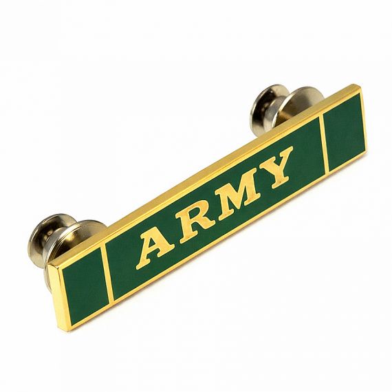 Gold plated ARMY name bar with enamel
