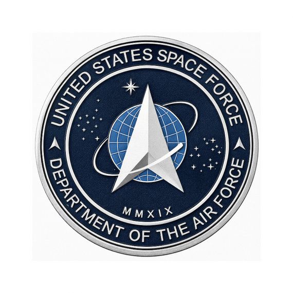 Silver US Space Force soft enamel coin