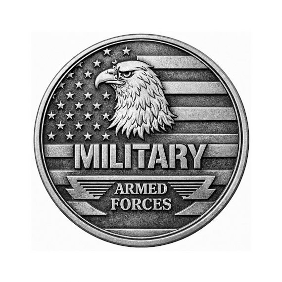 Antique silver brass USAR challenge coin