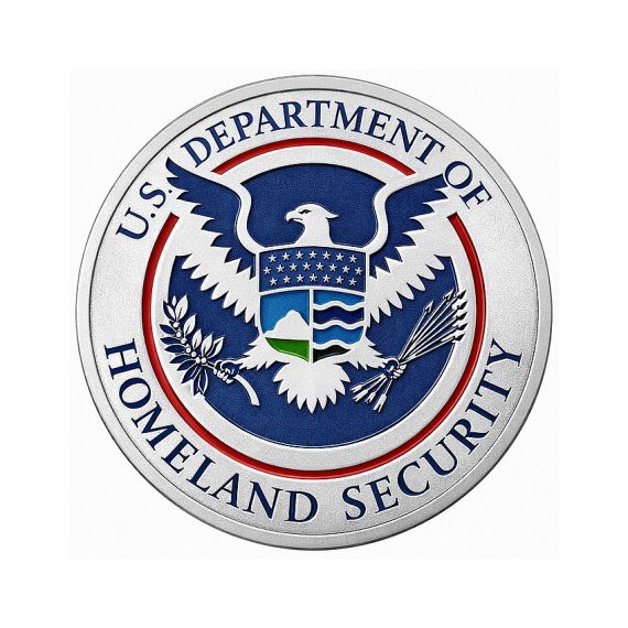 Silver Homeland Security soft enamel challenge coin