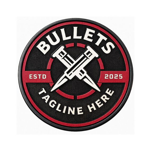 Black nickel plated coin with soft enamel bullets emblem design