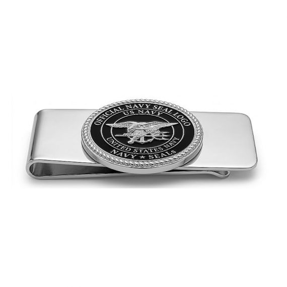 Silver US Navy SEALs soft enamel money clip