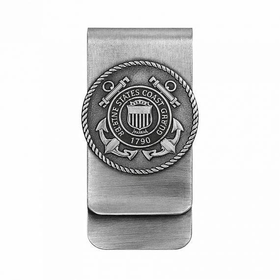 Antique silver Coast Guard 3D money clip