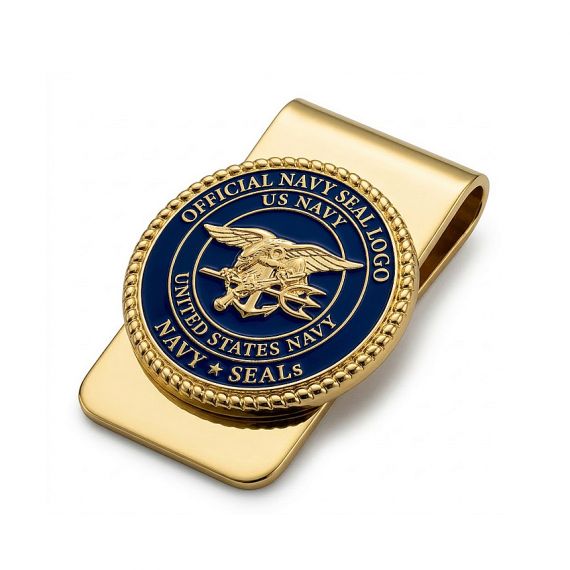 Gold US Navy SEALs soft enamel money clip