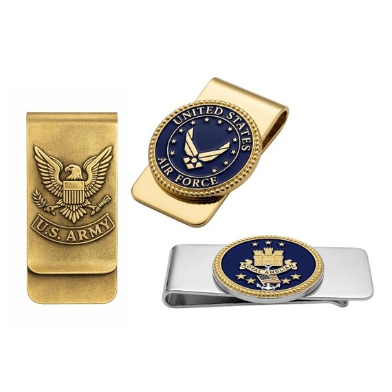 Custom Military Money Clips - Custom zinc alloy military money clips in gold/silver plated with soft enamel logos