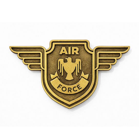 Gold air force badge pin with wings