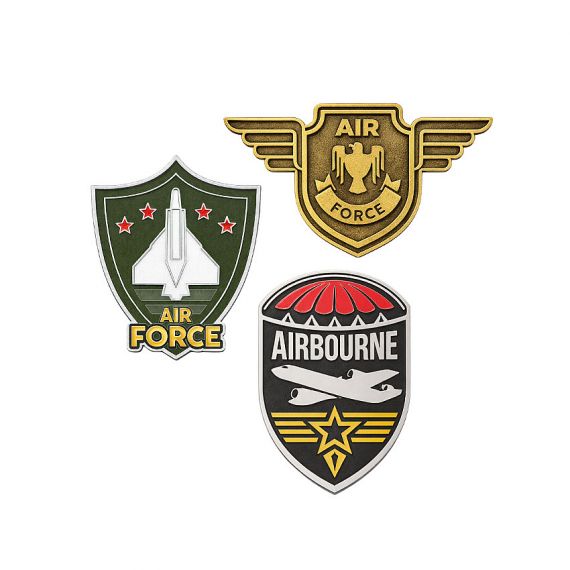 Custom Mini Military Badge Pins - Custom military badge pins featuring air force and airborne insignia designs