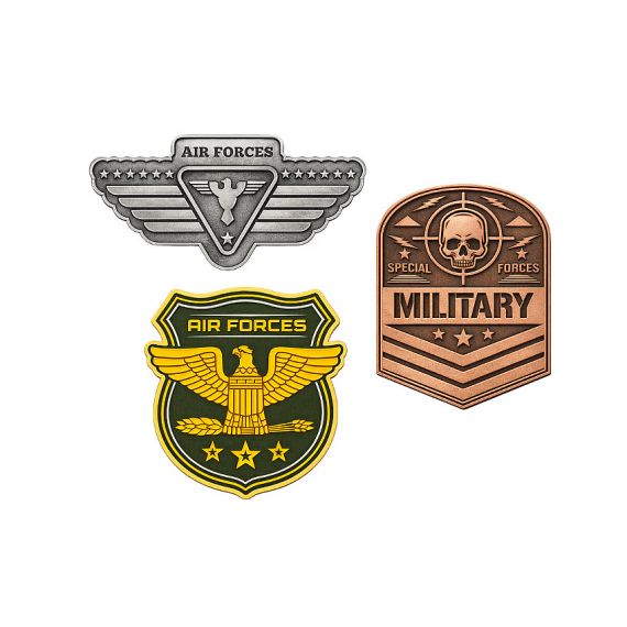 Custom military enamel pins with air force and special forces badge designs