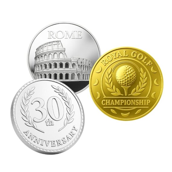 Pièces de monnaie de souvenir personnalisées - Pièces de monnaie personnalisées avec effet miroir