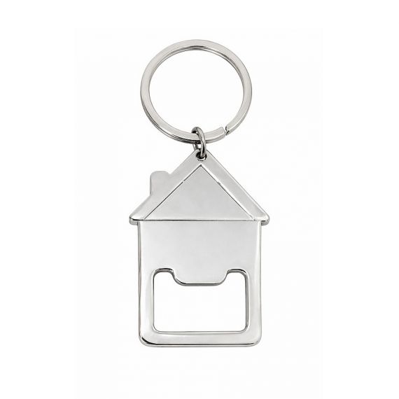 zinc alloy house-shaped keychain and bottle opener