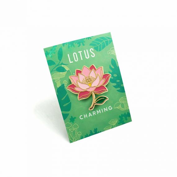 Custom backing card with lotus enamel pin