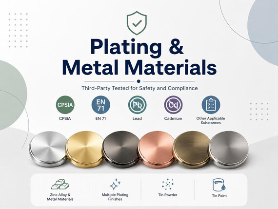 Rivestimento & Materiali Metallici - Test di sicurezza di terze parti per materiali di rivestimento e metallo, inclusi leghe di zinco, finiture metalliche, piombo, cadmio, conformità CPSIA e EN 71.