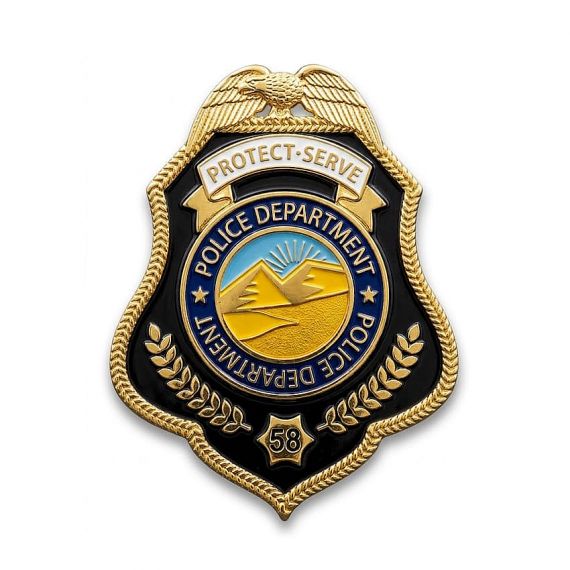 Gold Eagle Shield Metal Law Enforcement Badge
