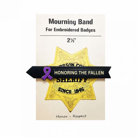 Mourning band with ribbon honoring fallen officers