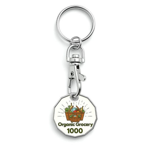 custom printed trolley coin keychain supermarket token