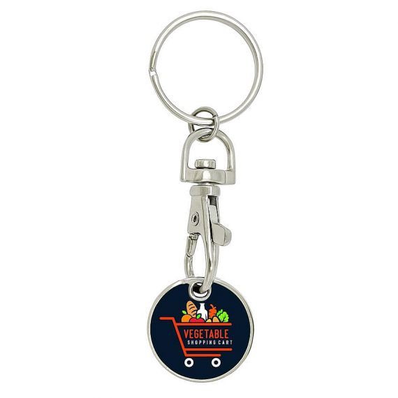advertising printed trolley coin keyring shopping cart coin
