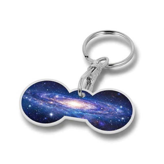 custom logo printed trolley coin keychain european coin size