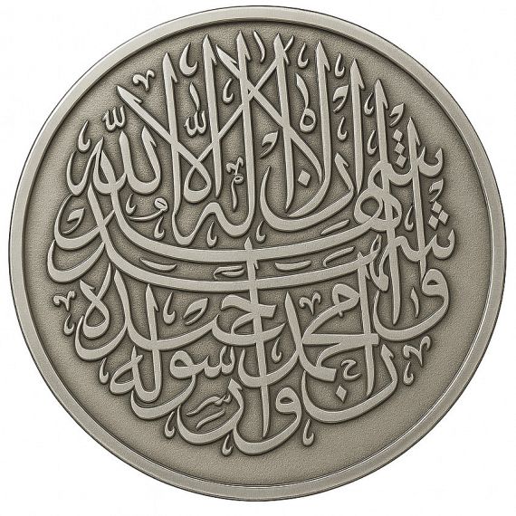 Silver Arabic religious Islamic souvenir coin