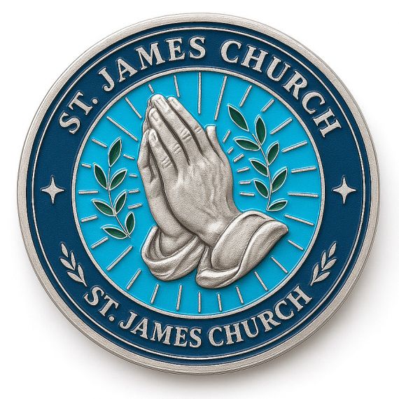 religion commemorative silver St. James Church coin