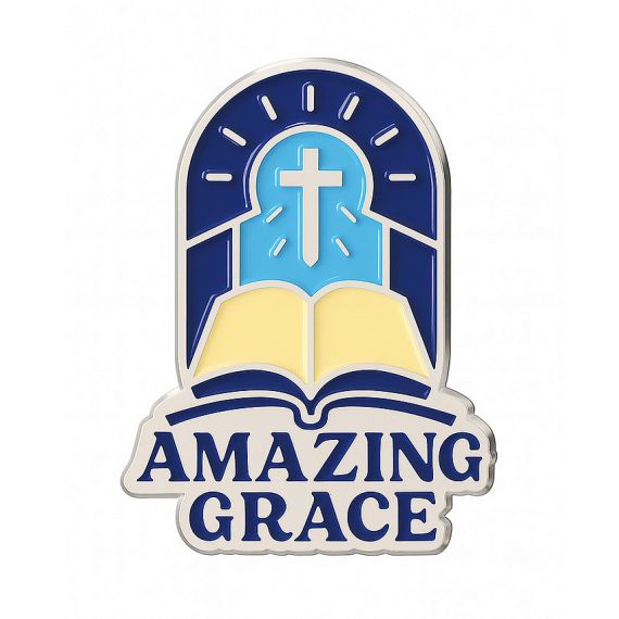 Custom Amazing Grace religious enamel lapel pin