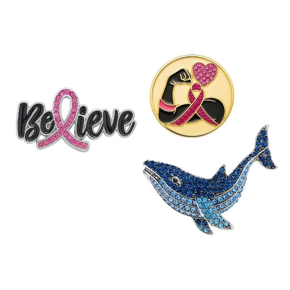 Custom Rhinestone Pins - Premium metal lapel pin featuring precision-set sparkling rhinestones