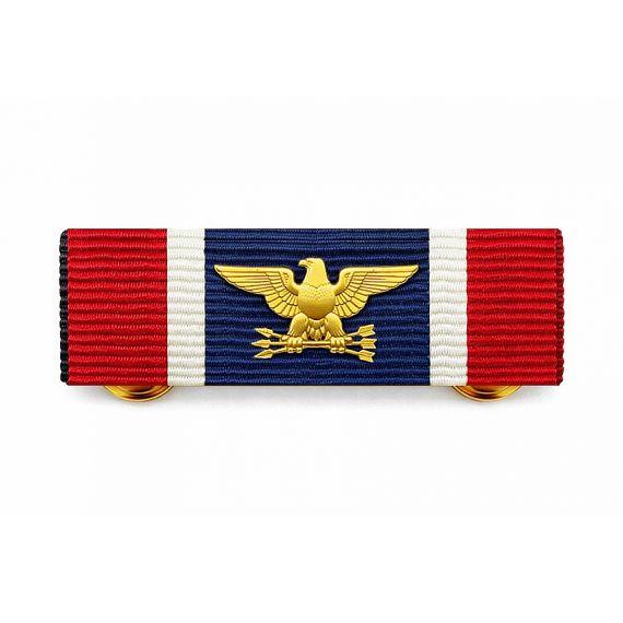 Gold plated eagle military ribbon bar with clutch back pins