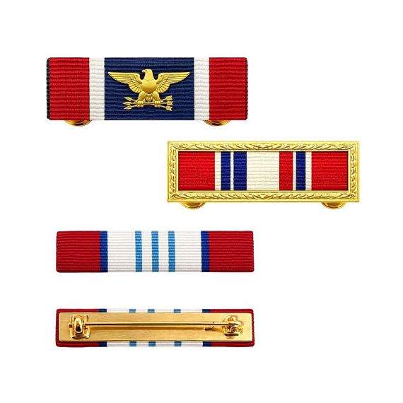 Custom Medal Ribbon Bars - Custom military ribbon bars with gold plated pin backing