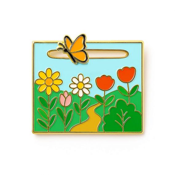 personalized slidding butterfly enamel pin