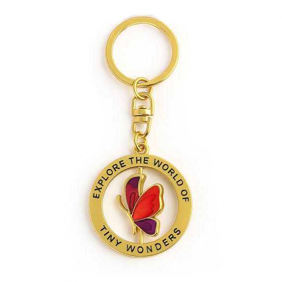 Metal spinning rotating butterfly keychain