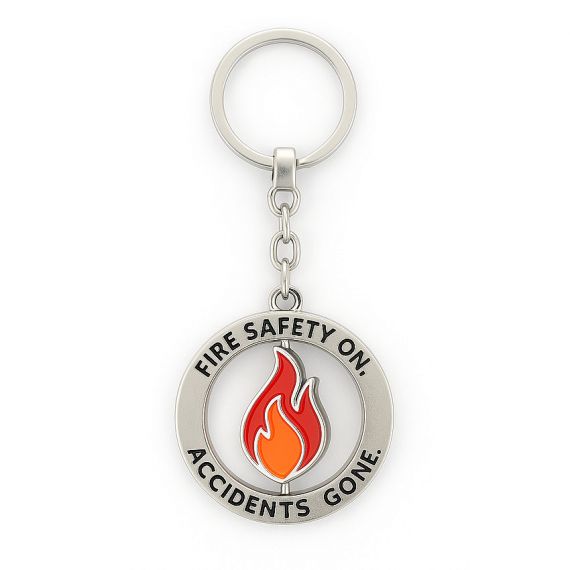 rotating metal spinning keyring key holder