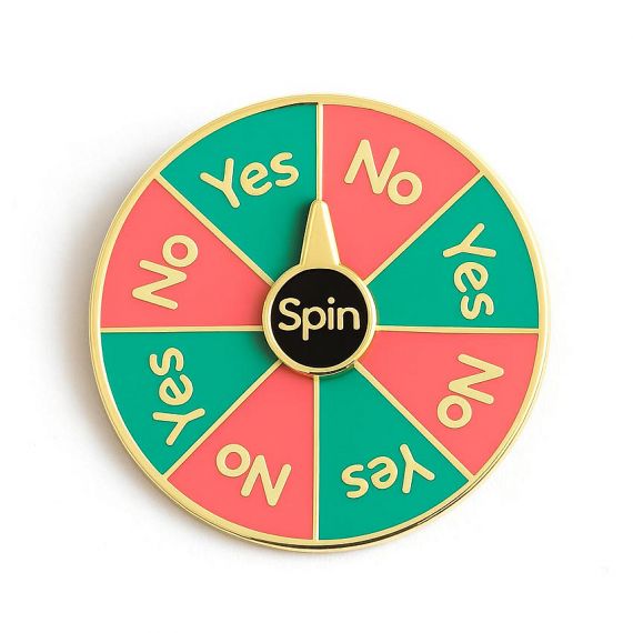 custom design spin the wheel decision maker spinning enamel pin