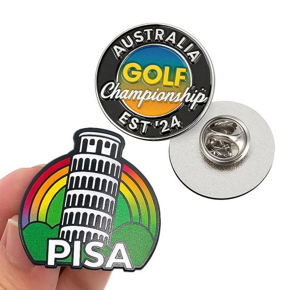 Custom UV Printed Pins - Custom UV printed metal pins with high-resolution full-color logos.
