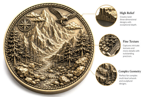 1. High Relief & Fine Details Beyond Die-Struck Coins