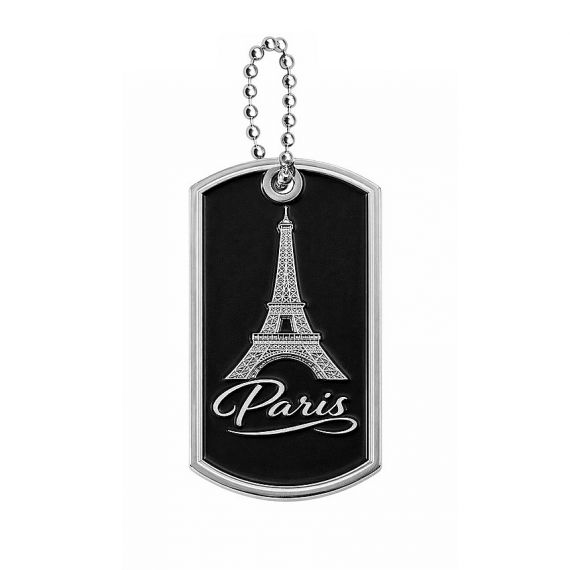 Silver Paris Eiffel Tower 3D zinc alloy tag