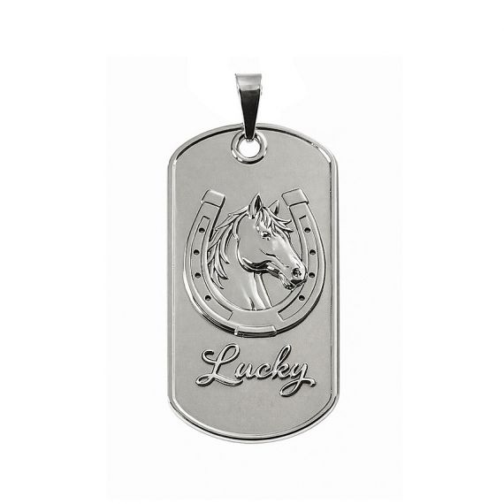 Zinc alloy plated dog tag pendant with 3D custom design