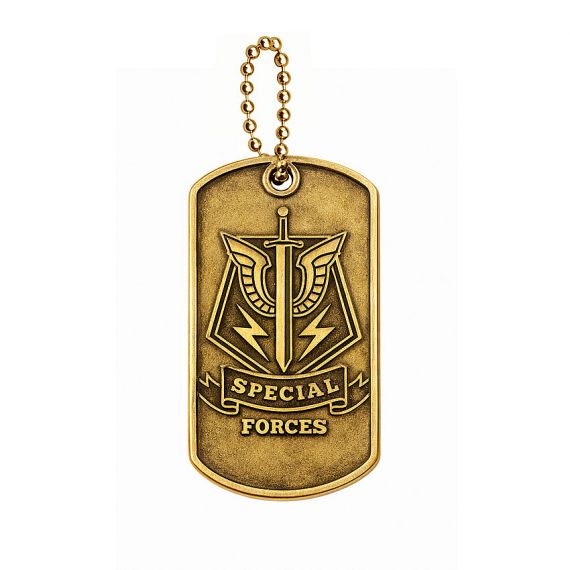 Antique gold Special Forces 3D zinc alloy tag