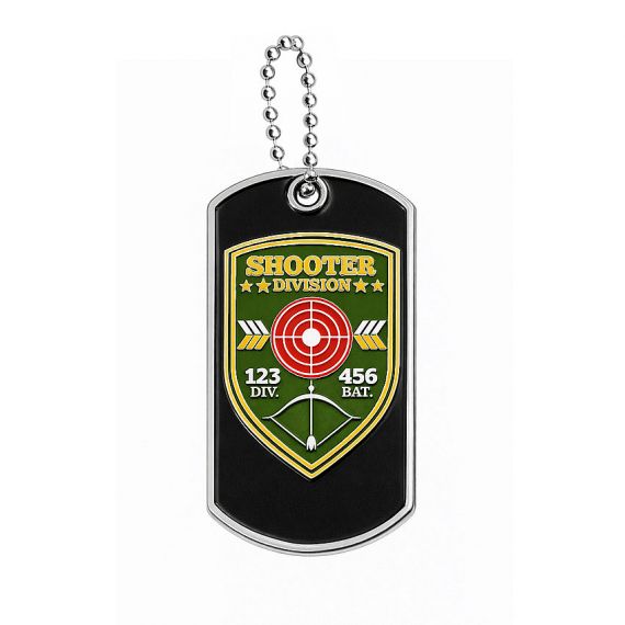 Zinc alloy plated dog tag with soft enamel 3D military badge design