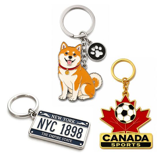 Zinc Alloy Enamel Keychains - Custom Zinc Alloy Enamel Keychains with Diverse Designs