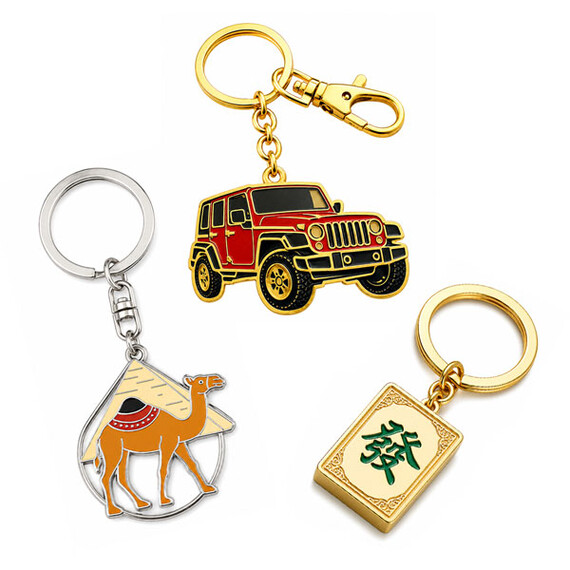 Custom Metal Keychains with Enamel and Creative Designs in Zinc Alloy Material