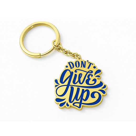 Custom Zinc Alloy Enamel Keychain with Inspirational Lettering