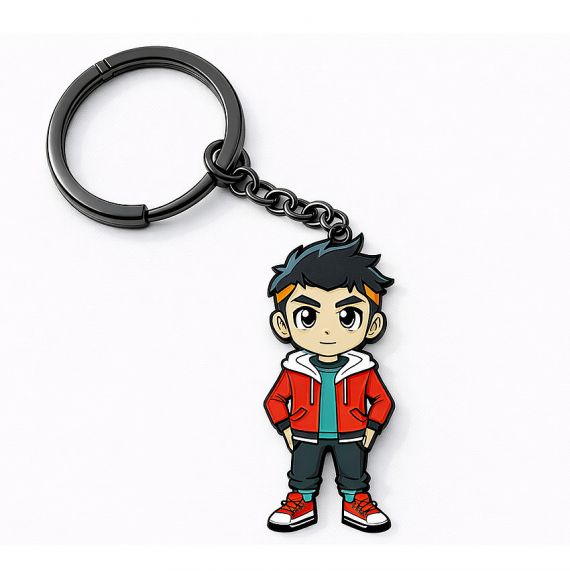 Custom Zinc Alloy Cartoon Character Anime Keychain with Enamel Finish