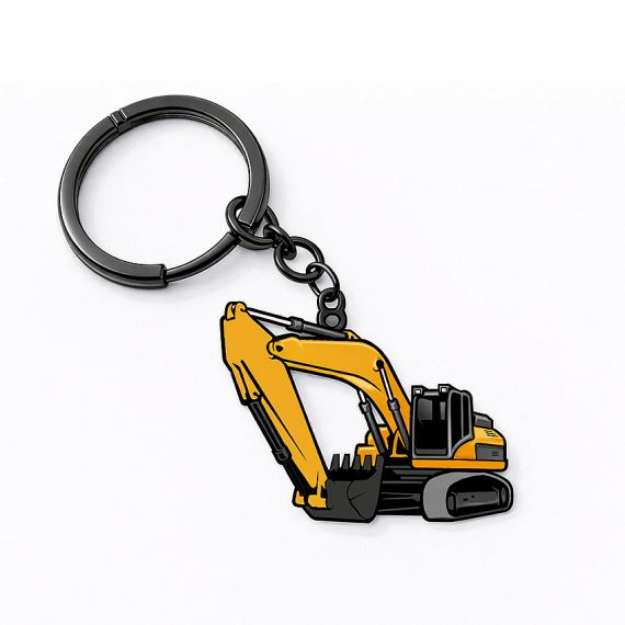 Metal Zinc alloy excavator enamel keychain