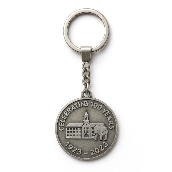 Zinc alloy engraved commemorative coin keychain