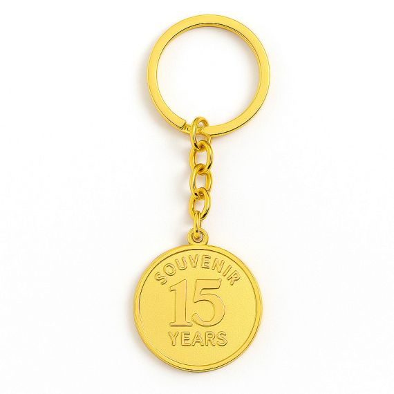 Zinc alloy souvenir coin keychain with engraved text