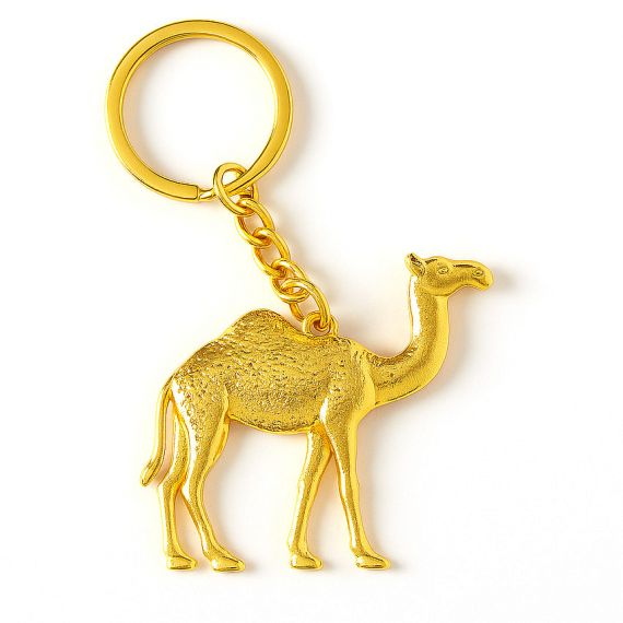 Gold plated zinc alloy camel keychain for Egypt Souvenir